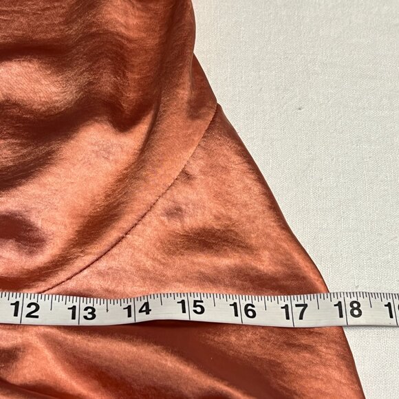 Nasty Gal Women's Dess Burnt Orange Satin Sleeveless Size 2 Cocktail Dress Zip - Picture 9 of 10